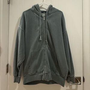 Green Oversized Brandy Melville Zip-up Jacket